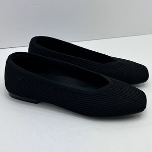 VIVAIA Square Toe V-Cut Comfort Flats Margot 2.0 Black Size 6.5 US/EUR 37